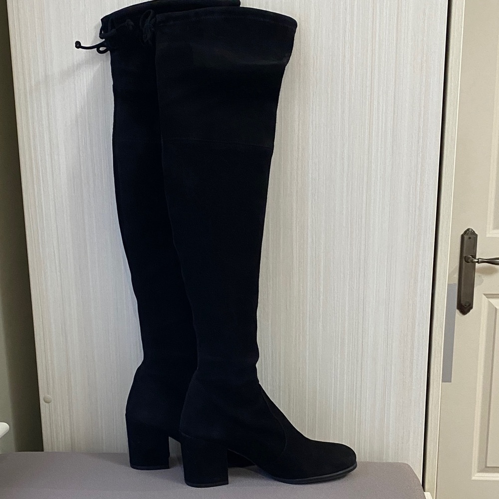 Stuart Weitzman Tieland Stretch Suede Over-The-Knee Boots